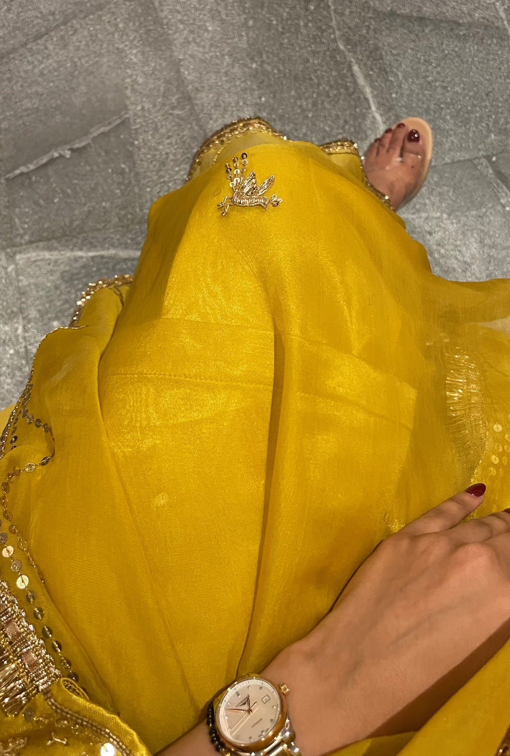 Mustard Heritage Heirloom Sharara Set