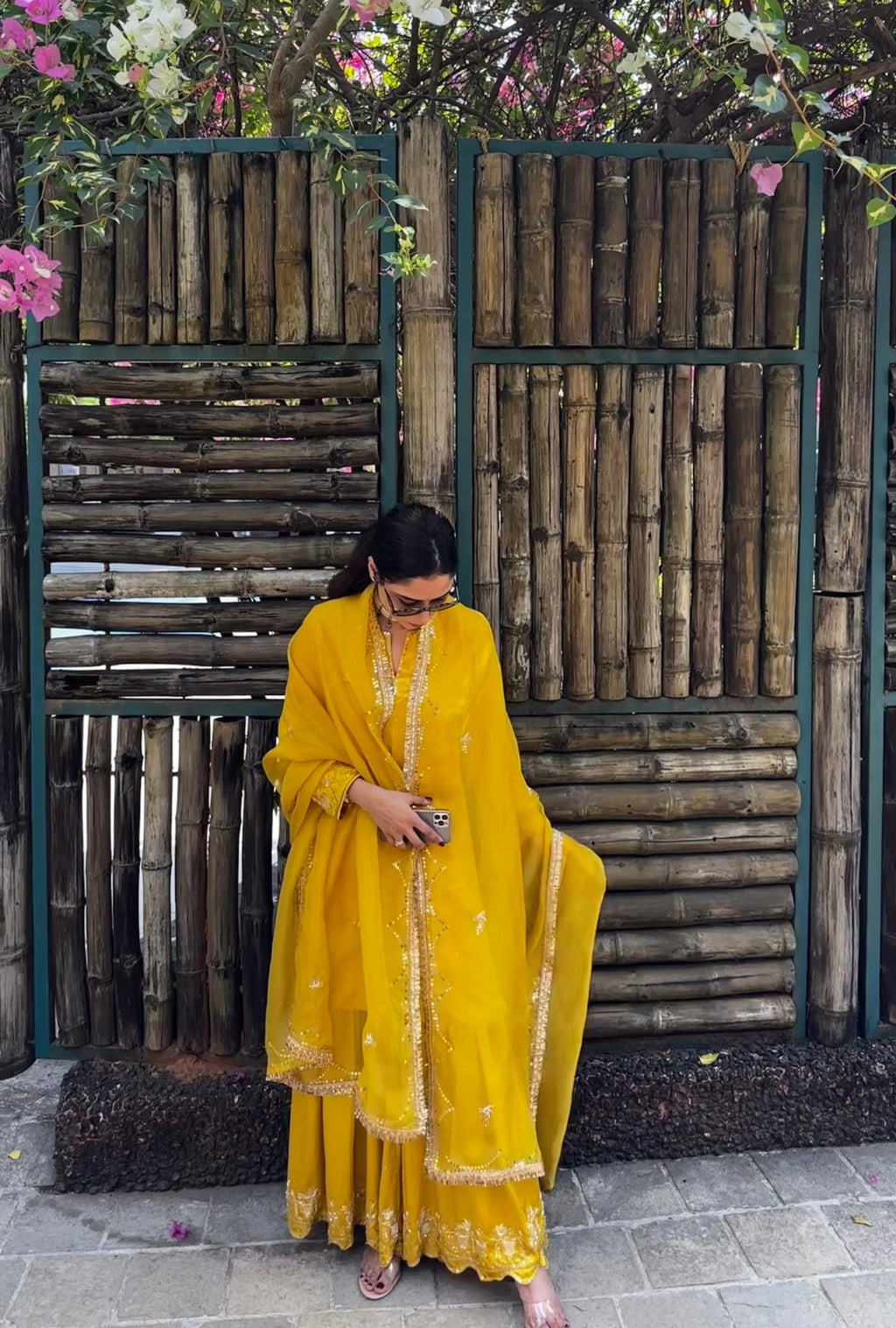 Mustard Heritage Heirloom Sharara Set