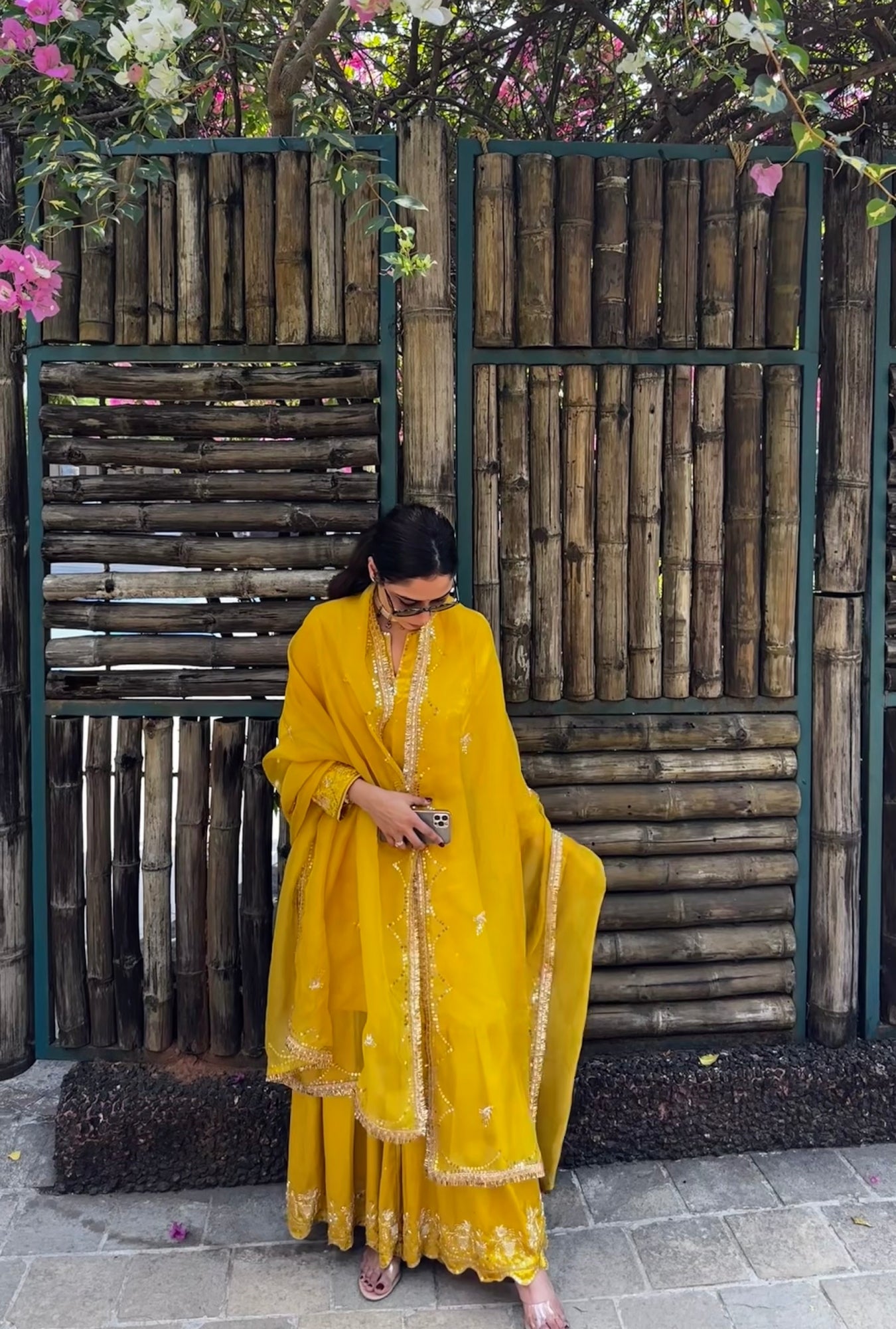 Mustard Heritage Heirloom Sharara Set